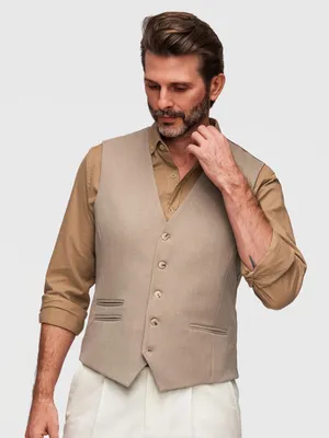 Produktbild von OMBRE Gilet Slim Fit Beige Klassisch V64 beige S