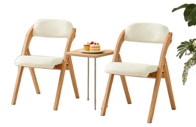 Image de Chaise pliante, peu encombrante, assise confortable, BLANCHE