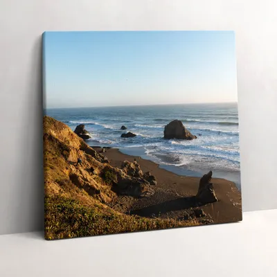 Produktbild von Seaside shore landscape – Leinwandbild Wandbild – 60x60 cm – Leinwandbilder – Wandbilder – Schlafzimmer – Flur