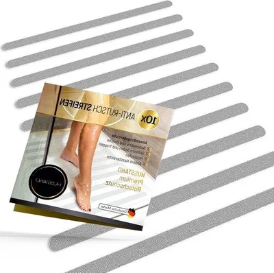 Produktbild von Antirutschstreifen für Badewanne und Dusche, transparent, selbstklebend, 10 Stück