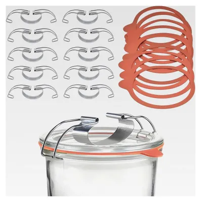 Produktbild von Einmach-Set mit 10 Weckringen 94x108 mm und 10 Metallklammern