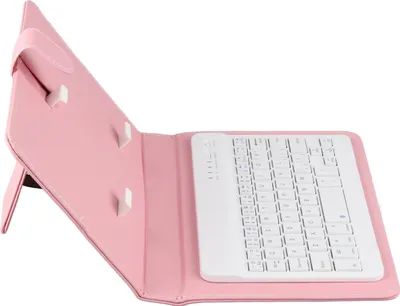 Obrázek produktu pro Jectse Bezdrátové flipové pouzdro s klávesnicí a stojánkem pro telefony, odnímatelný magnetický kryt, odolný proti poškrábání, vhodný pro 4,5'' - 6,8'' (Roseate)