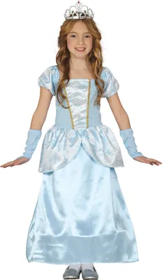 Produktbild von Prinzessin Königreich Ballkleid Märchenkönigin Glanz Tiara Karnevalskostüm Edle Feier Schimmer Fantasie Aufführung Festliche Eleganz Traum Blau Silber, Größe: 98/104 Farbe: Blau