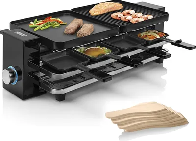 Obrázok produktu pre RACLETTE štvorcový spotrebič s 2 grilovacími platňami pre 8 osôb, 1200 W - 01.162925.01