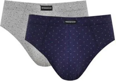 Produktbild von Henderson Herren Slipy Classic 2er Pack - Bequeme Baumwollunterwäsche, Anatomic Passform, Schwarz/Blau, Herbst/Winter Kollektion, Für Männer 3XL