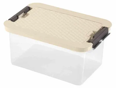 Image de Boîte système 8 l, 33 x 22 x 16 cm Couvercle aspect rotin couleurs assorties
