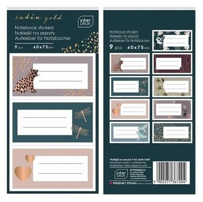 Produktbild von Heftaufkleber Satin Gold, 9 Stück – INTERDRUK