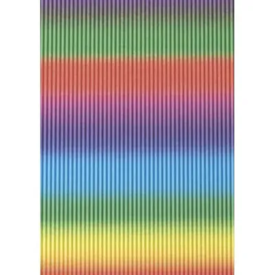 Produktbild von Bastellwellkarton 300g/qm 50x70cm E-Welle Regenbogen