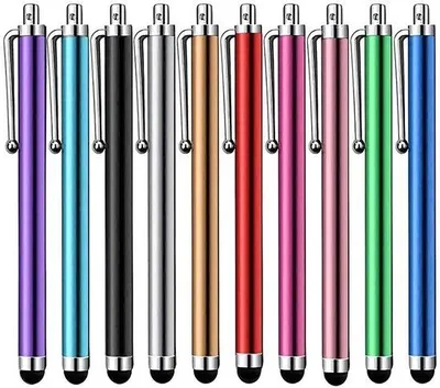 Image de Stylets capacitifs pour écrans tactiles [10 pièces] pour tablettes et smartphones, différentes couleurs