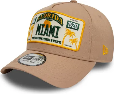 Produktbild von New Era 9FORTY A-Frame Cap Miami License Plate beige