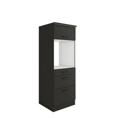 Produktbild von Optifit Backofenhochschrank mit Auszügen Madrid420 BxTxH 60 x 60 x 174,4 cm anthrazit matt zerlegt Anschlag reversibel K