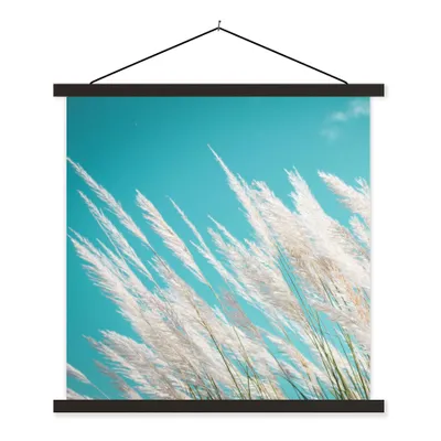 Produktbild von MuchoWow® Textilposter Pampasgras - Pflanze 60x60 cm mit schwarzem Rahmen - Posteraufhänger