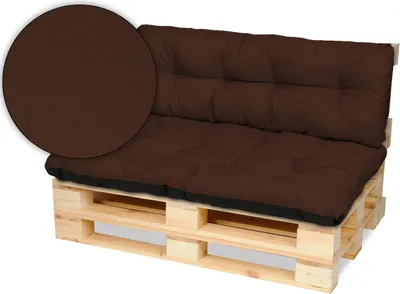 Produktbild von Superkissen24. Palettenkissen Palettenauflagen Sitzkissen - 120x80 cm und Rückenlehne 120x38 cm - Outdoor und Indoor - braun