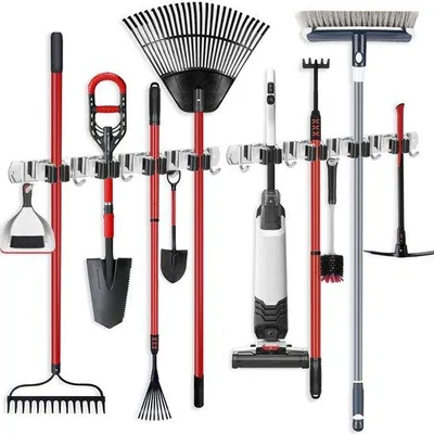 Obrázek produktu pro Nástěnný držák z nerezové oceli, 4 držáky, 5 háčků, samolepicí