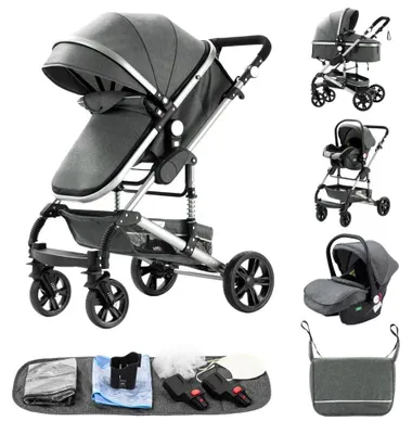 Immagine prodotto di Passeggino, sistema 3 in 1, design compatto, 739 GRIGIO