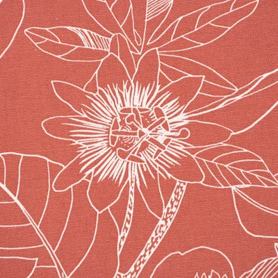 Produktbild von Dekostoff Meterware Baumwolle Canvas Orkeo Blumen Zeichnung weiß