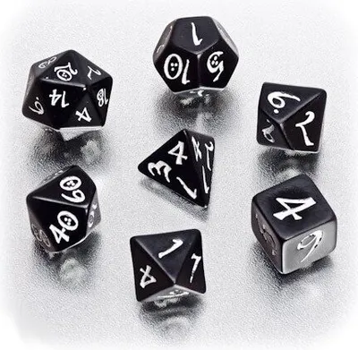 Produktbild von Q-Workshop Klassisches RPG-Schwarz-Weiß-Würfelset (7)