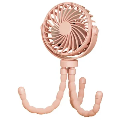 Produktbild von Oktopus Handventilator – 5200 mAh Powerbank, 360° drehbar, 3 Stufen, 12h Akku, USB-C Multifunktionsventilator– Rosa
