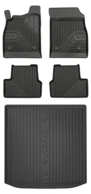 Produktbild von Gummimatten + Kofferraumwanne für Chevrolet Cruze I 2008-2016 (Kombi, fester Ladeboden) – Schwarz, passgenau – Wielganizator