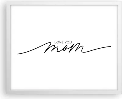 Produktbild von Gerahmtes Poster - Weißer Rahmen - Ich liebe dich Mama - 50x40 cm - Wand Bild - Wanddeko - Wandbilder - Kunstposter - Wandposter - Bilderrahmen - Bilder - Kunstdruck - Wanddekoration - P2WAA50x40-4794