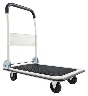 Immagine prodotto di Carrello pieghevole, capacità 149,69 kg, carrello con piattaforma pieghevole e ruote girevoli, carrello a mano con piattaforma mobile, carrello pianale, maniglia salvaspazio per riporlo facilmente, 735 x 480 x 825 mm
