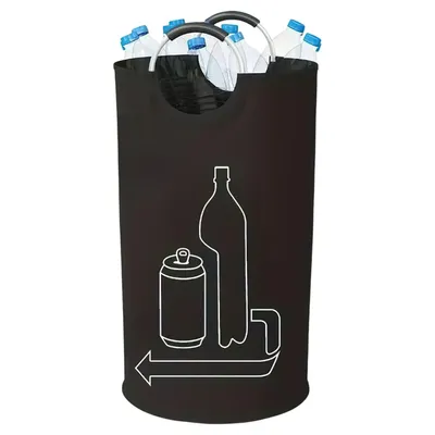 Produktbild von 90L Pfandflaschen Sammelbehälter, Wäschekorb mit Griff, Wäschesack, Schwarz
