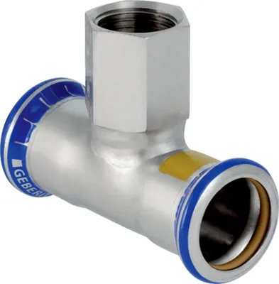 Produktbild von Geberit GE Mapress, Edelstahl, Gas, T-Stk. mit Abgang, 76,1mm, Rp3/4, 76,1mm, 1 Stk.
