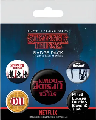 Produktbild von Stranger Things Ansteck-Buttons 5er-Pack Upside Down