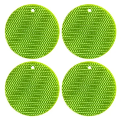 Produktbild von Silikon Untersetzer 4er-Set Grün Ø 18 cm hitzebeständig bis 240°C