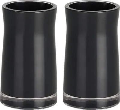 Produktbild von Spirella Zahnputzbecher Zahnbürstenhalter Sydney 7,5 x 16,7 cm Schwarz 2er Set