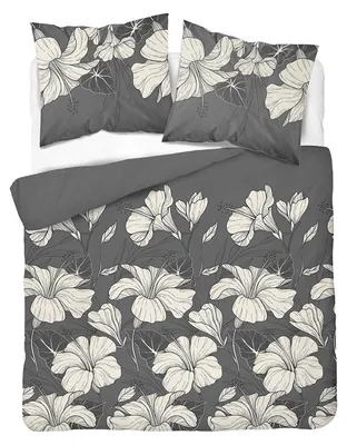 Produktbild von Bettwäsche, Satin-Bettwäsche, Hohe Qualität 200x220 6062a Grau, Blumen, KI-generiertes Bild