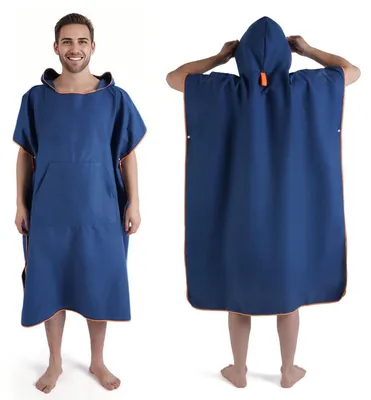 Produktbild von Badeponcho Mikrofaser Surf Poncho Umkleidehilfe Strand Herren Damen Large 117x88 cm