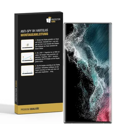Produktbild von 3x Blickschutz 9H Panzerglas für Samsung Galaxy S22 Ultra FULL-CURVED Anti-Spy Privacy Displayschutz Schutzfolie echtes Tempered Glass Schutzglas Screen-Protector