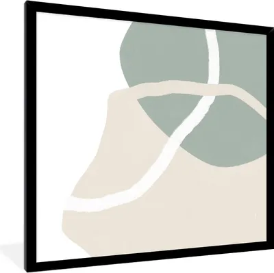 Produktbild von MuchoWow® Gerahmtes Poster Minimalismus - Pastell - Gestaltung 40x40 cm - Poster mit Schwarzem Bilderrahmen Wandposter Rahmen Foto Bilder - Mit Rahmen - Wanddekoration Schlafzimmer