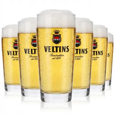 Produktbild von 6x Veltins Bier Glas Willi-Becher Gläser 0,2l Biergläser Sahm