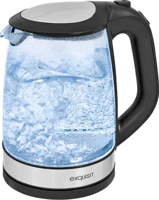 Immagine prodotto di Exquisit WK 3501 swg | bollitore da 2 litri | spegnimento automatico | indicatore del livello dell'acqua | nero