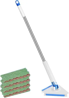 Productafbeelding van Dweil mop - Wandreiniger - Muren reinigen - 360 graden draaibaar - 120 cm steel - Niet gespecificeerd