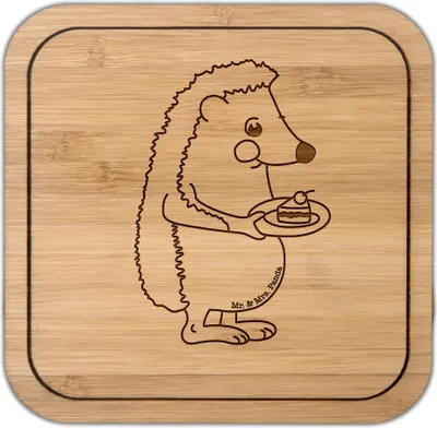 Produktbild von Mr. & Mrs. Panda Tischuntersetzer Igel Kuchenstück - Transparent - Geschenk, gläseruntersetzer, Kuchen Backen, Essen Spruch, Geburtstagskuchen, Tassenuntersetzer, Coaster