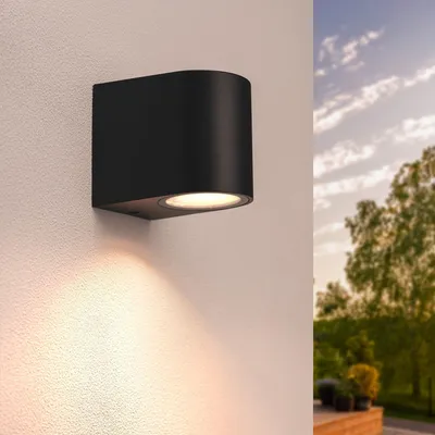 Produktbild von Ledvion Wandlampe IP54 35W Ohne GU10 Leuchtmittel schwarz dimmbar 220-240V