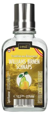 Produktbild von emil 1868 Williams Birnen Schnaps 35% Vol. 0,1l in Taschenflasche