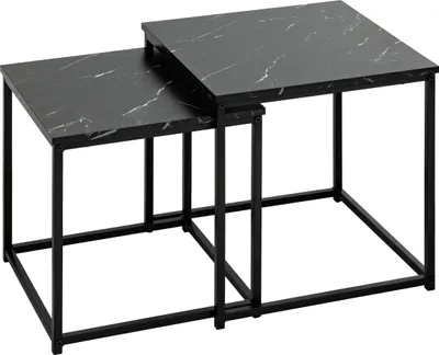 Produktbild von 2er-set couchtisch jones marmoreffekt schwarz l37 33cm  - Atmosphera créateur d'intérieur