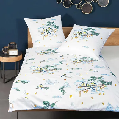Produktbild von Janine Mako-Satin Bettwäsche modern art 42098-02 eisblau 155x220 cm + 80x80 cm