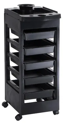 Produktbild von Friseurwagen Beauty System 31x49x81 cm schwarz mit 5 Schubladen