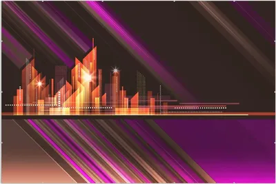Produktbild von Wallario Wandbild Abstrakte Skyline einer modernen Stadt, Größe: 61 x 91,5 cm, Poster mit rahmenlosen Bildhalter