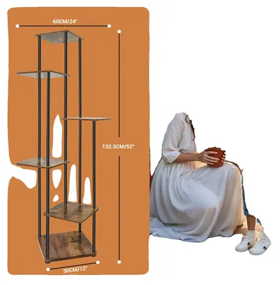 Produktbild von Pflanzenregal, mehrstufiges Design, stabiler Metallrahmen, 6-stöckig