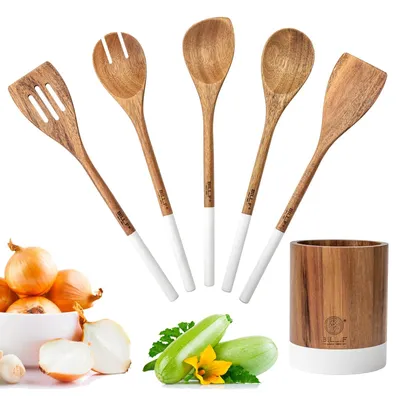 Obrázek produktu pro Omgoods – Sada kuchyňského náčiní z bukového dřeva, 5 kusů