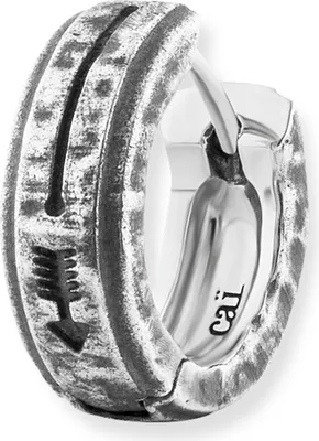 Produktbild von cai Single-Ohrring 925 Sterling Silber rhodinert matt oxidiert