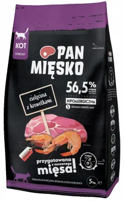 Produktbild von PAN MIĘSKO Veal with shrimps S – trockenfutter für Katzen – 1 6kg