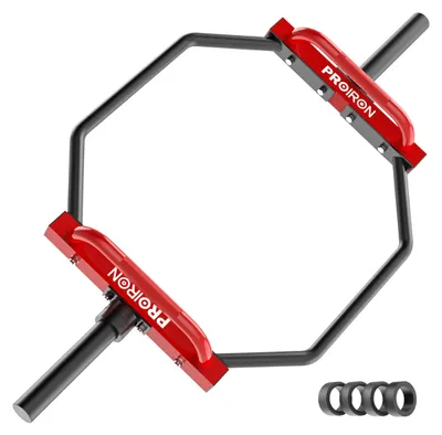 Produktbild von Hexagonale Langhantel 250 kg - Deadlift/Squat Bar - Geriffelte Griffe - 30 cm lange Aufnahmen
