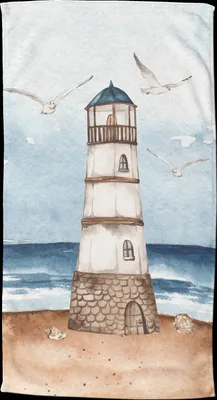 Produktbild von Beach towel Good Morning 100x180 cm - maritime / lighthouse